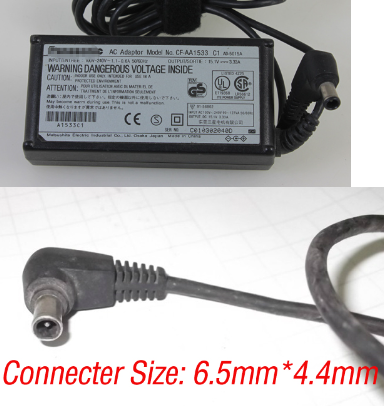 *Brand NEW*CF-AA1533 CF-AA1533 C1 Panasonic 15.1V-3.33A 50W Ac Adapter A1533C1 AD-5015A 6.5mm*4.4mm