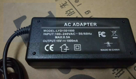 *Brand NEW*LYD1501000 15V 1000mA AC/DC ADAPTER Power Supply