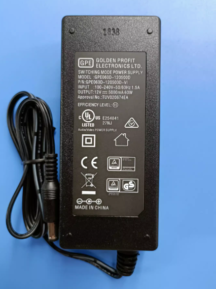 *Brand NEW* GPE JHS-05/12-S335H 12V 5A AC/DC ADAPTER Power Supply