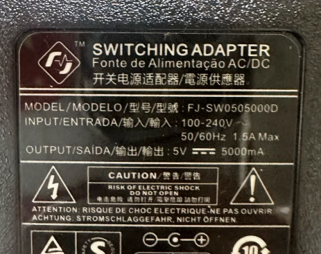 *Brand NEW*5V 5000mA AC ADAPTER FJ FJ-SW0505000D POWER SUPPLY