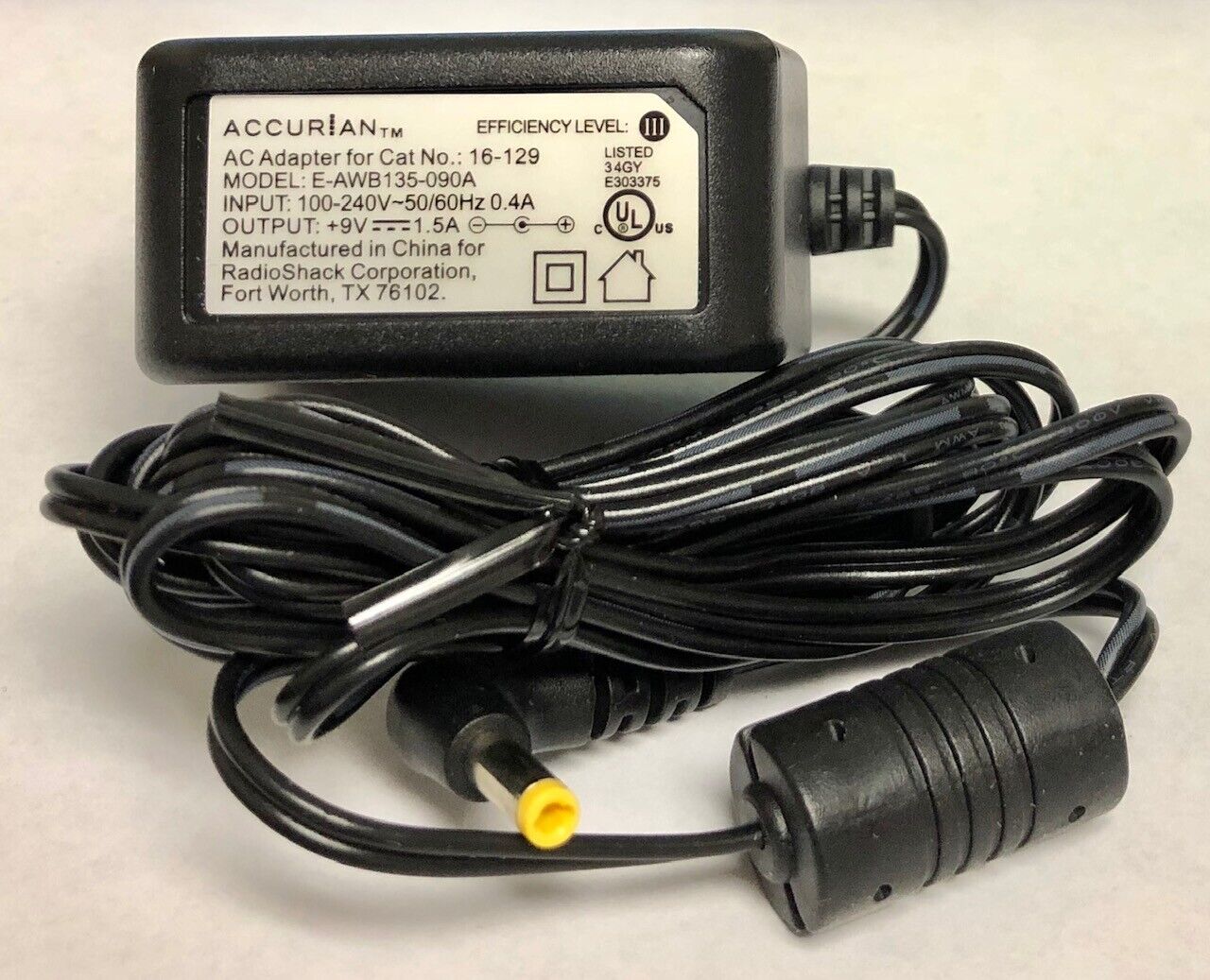 *Brand NEW*Original Accurian E-AWB135-090A Curtis Power Supply Cat No 16-129 9V 1.5A AC Adaptor