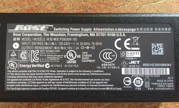 *Brand NEW*Genuine BOSE 18V 2A AC Adapter PSW36W-180 Power Supply