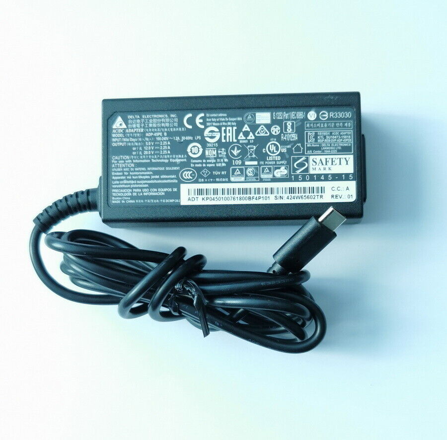 *Brand NEW*Delta 45W AC Adapter USB-C Type-C Charger For Acer Chromebook N17Q8 N17Q9 Power Supply