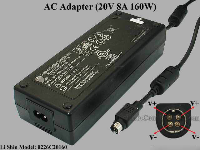 *Brand NEW*LI SHIN 20V 8A 160W Laptop AC Adapter 4 PIN 0226C20160 Notebook Power Supply