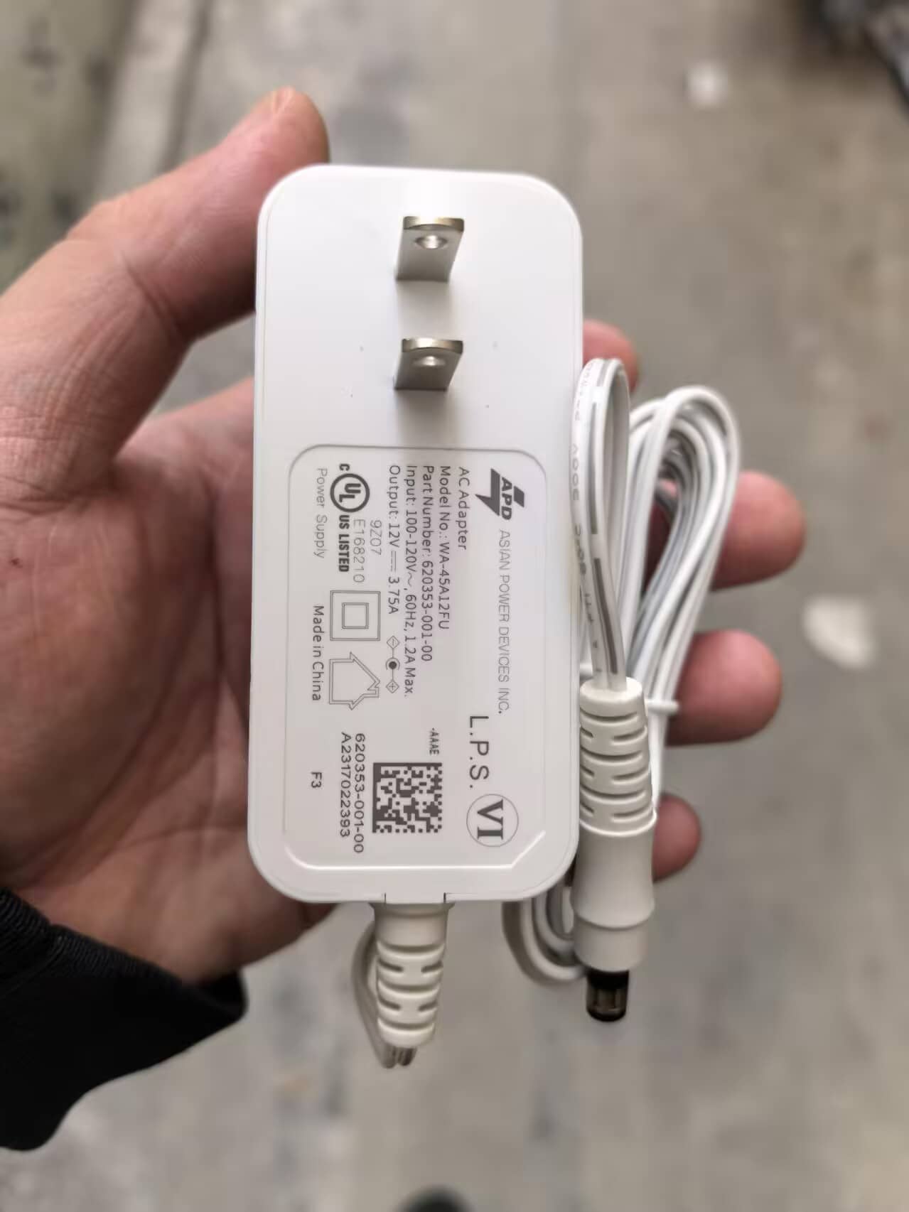 *Brand NEW* DC round connector (commonly 5.5×2.5mm or 5.5×2.1mm) 12V 3.75A AC ADAPTER APD WA-45A12FU