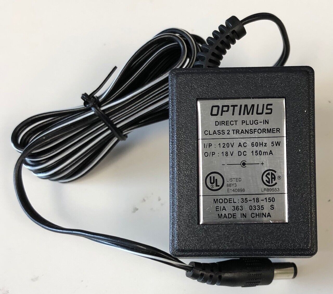 *Brand NEW*Model 35-18-150C EIA 3639930S Optimus Output 18V DC 150mA AC Adapter