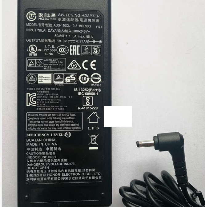 *Brand NEW*Original HOIOTO 19V 4.74A AC Adapter ADS-110CL-19-3 190090G 4.0*1.7mm Power Supply - Click Image to Close