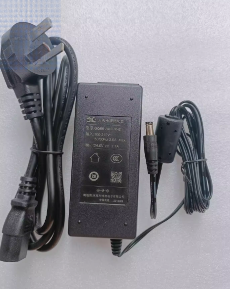 *Brand NEW*5.5*2.1MM 24V 2.7A AC/DC Adapter GQ65-240270-E1 Power Supply - Click Image to Close