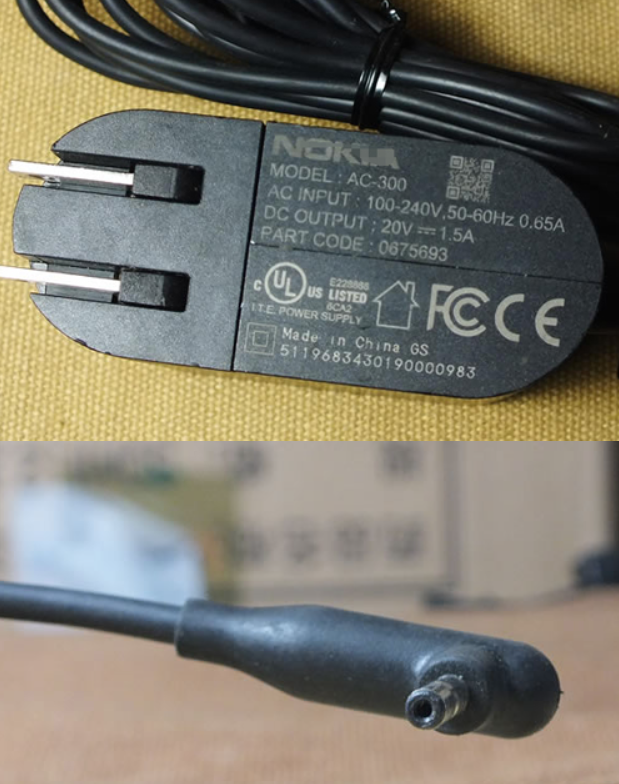 *Brand NEW*Nokia 20V 1.5A AC Adapter AC-300 0675693 Power Supply - Click Image to Close