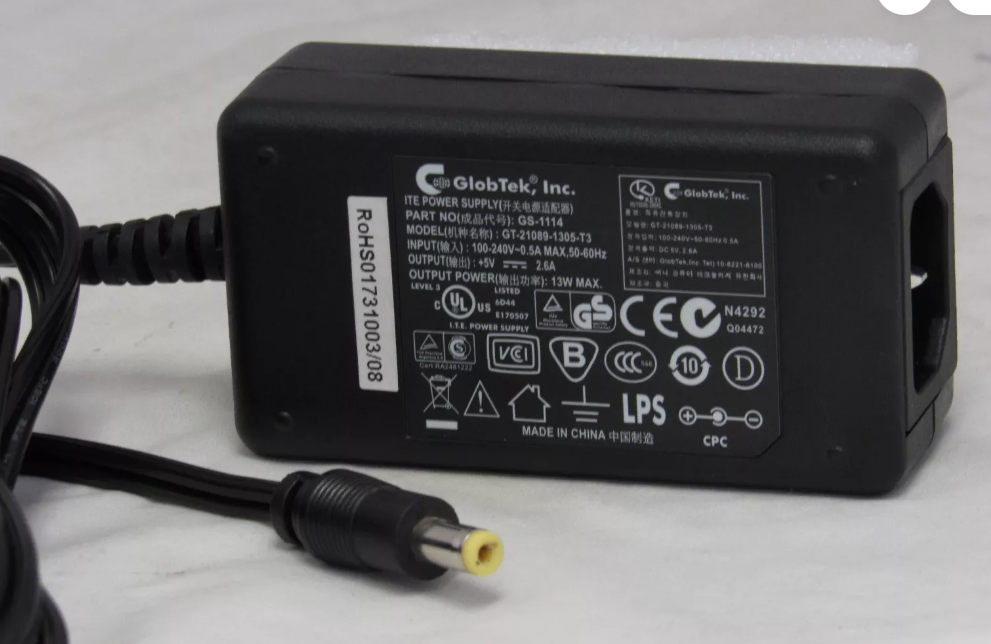 *Brand NEW*GlobTek ITE Powersupply 5V 2.6A 13W AC Adapter GT-21089-1305-T3 EW Power Supply - Click Image to Close