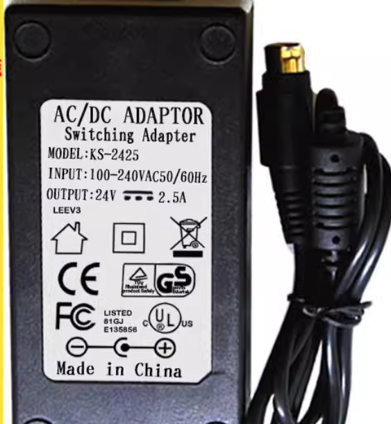 *Brand NEW* KS-2425 24V 2.5A AC ADAPTER Power Supply