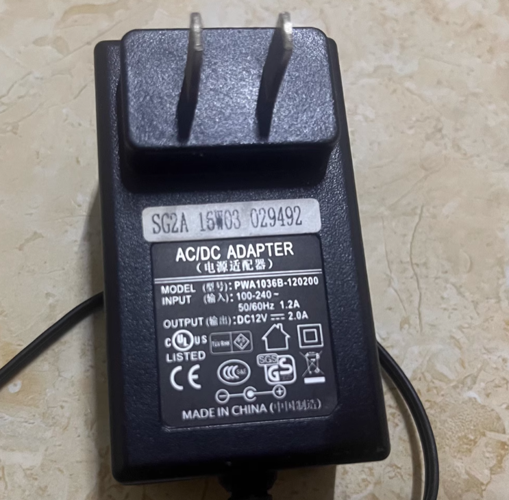 *Brand NEW*PWA1036B-120200 12V 2.0A AC ADAPTER Power Supply