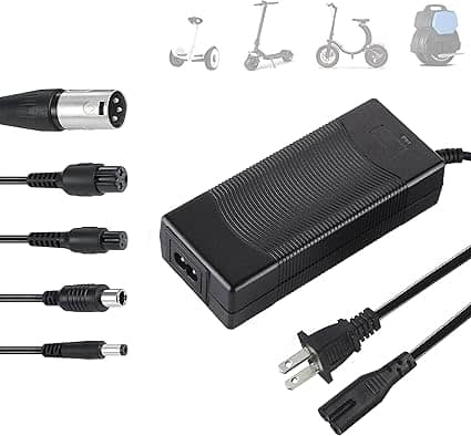 42V 2A Electric Scooter Charger 5 in1 Plugs Universal,for 36V Electric Scooter Ebike Lithium Battery