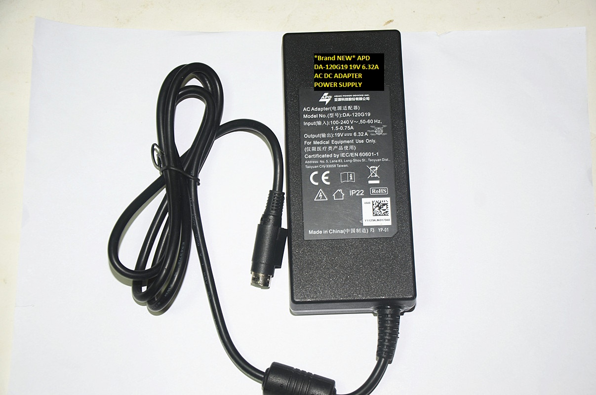 *Brand NEW* DA-120G19 APD 19V 6.32A AC DC ADAPTER POWER SUPPLY