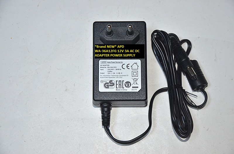 *Brand NEW* WA-36A12FG APD 12V 3A AC DC ADAPTER POWER SUPPLY