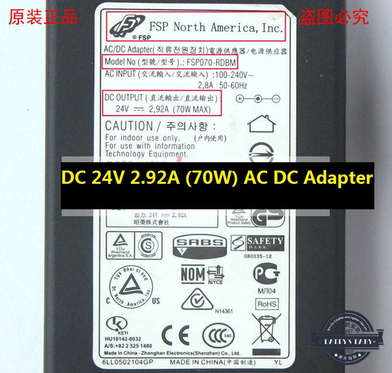 *Brand NEW*DC 24V 2.92A (70W) AC DC Adapter POWER SUPPLY FSP FSP070-RDBM
