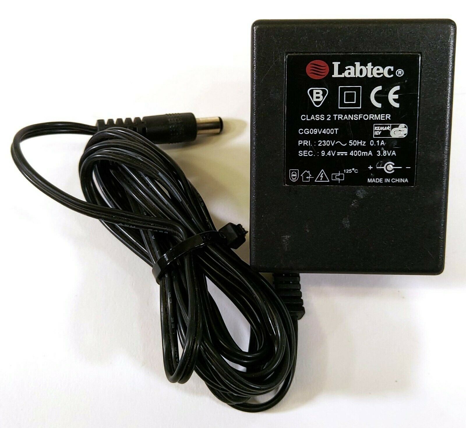 Labtec CG09V400T Transformer AC/DC Adapter 9.4V 400mA Original Charger D437 Output Current: 400 - Click Image to Close