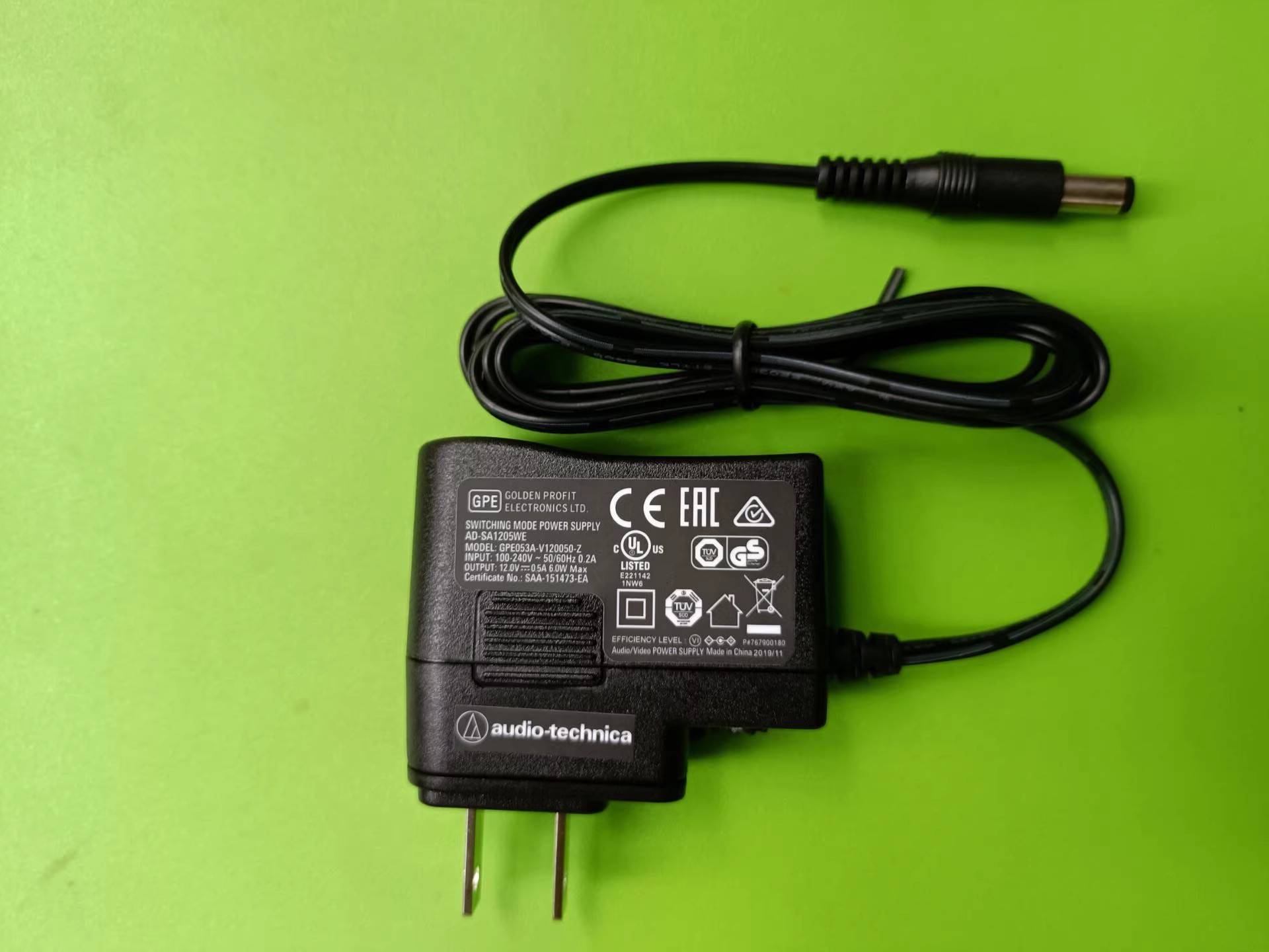 *Brand NEW*Audio Technica GPE053A-V120050-Z AD-SA1205WE 12V 0.5A AC DC ADAPTHE POWER Supply - Click Image to Close