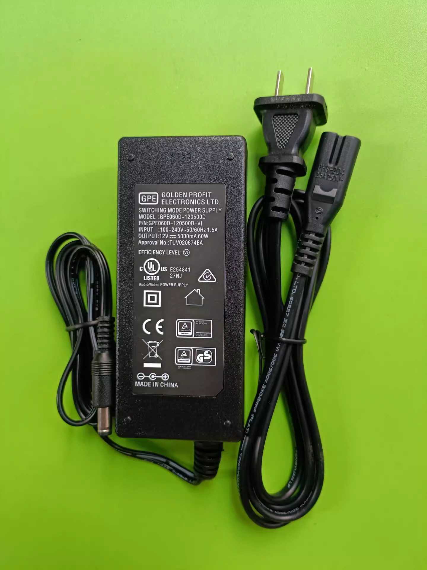 *Brand NEW*GPE GPE060D-120500D GPE060D-120500D-VI 12V 5A AC DC ADAPTHE POWER Supply - Click Image to Close