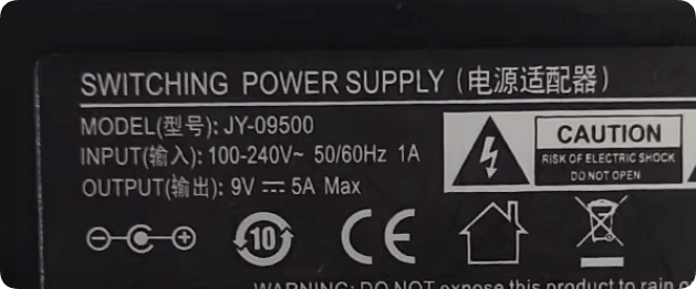 *Brand NEW*Original JY-09500 9V 5A 45W AC ADAPTER Power Supply