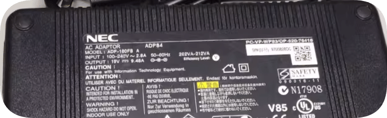 *Brand NEW*ADP180FBA NEC 19V9.48A power adapter round head charging cable DC19V180W transformer