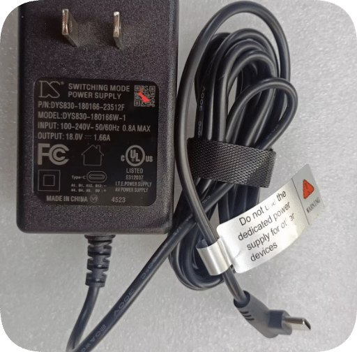 *Brand NEW*DYS830-180166-23512F DYS Dongshuo 18V 1.66A Speaker Charger Adapter Type-C Port