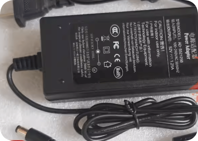 *Brand NEW*52V 1.25A 65W Power Adapter AD-S52125B Charging Cable DC-DC Transformer