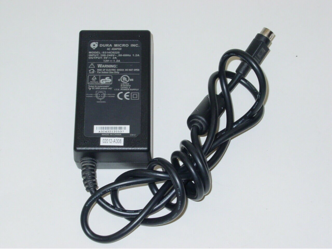 *Brand NEW*Dura Micro 0314C0225 4-Pin 5V 2A / 12V 1.2A AC Power Adapter - Click Image to Close