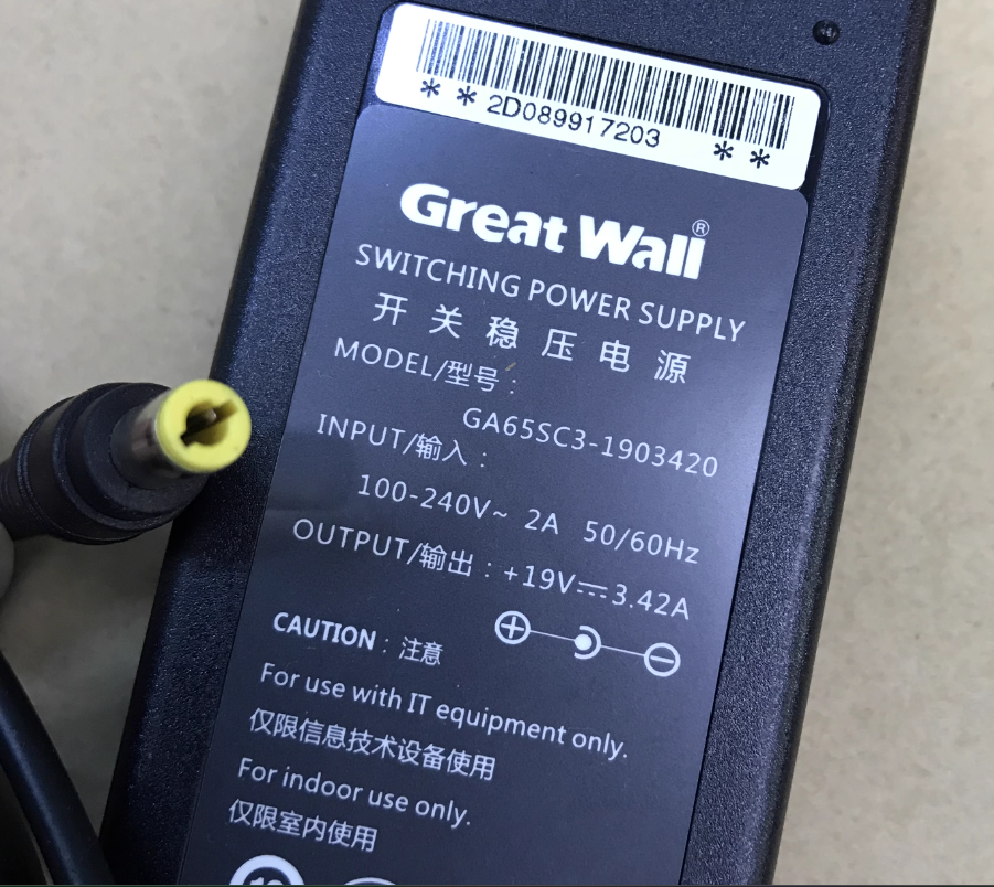 *Brand NEW*GreatWall 19V3.42A（4.74A）AC Adapter GA65SC3-1903420 Power Supply