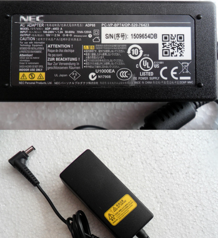 *Brand NEW*NEC 19V 2.1A 40W Laptop ac adapter 0P-520-76423 ADP-40ED A ADP-40ED B ADP88 Power Supply