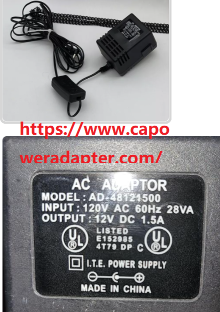 NEW AD-48121500 12V DC 1.5A I.T.E POWER SUPPLY AC ADAPT