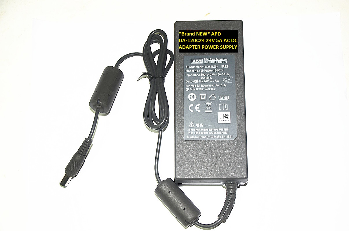 *Brand NEW* DA-120C24 APD 24V 5A AC DC ADAPTER POWER SUPPLY