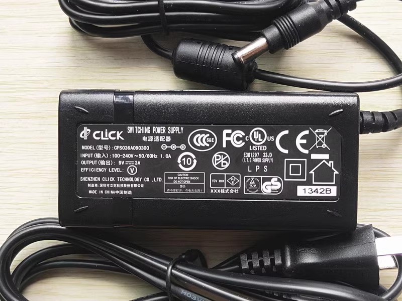 *Brand NEW* CLiCK CPS036A090300 9V 3A AC DC ADAPTHE POWER Supply