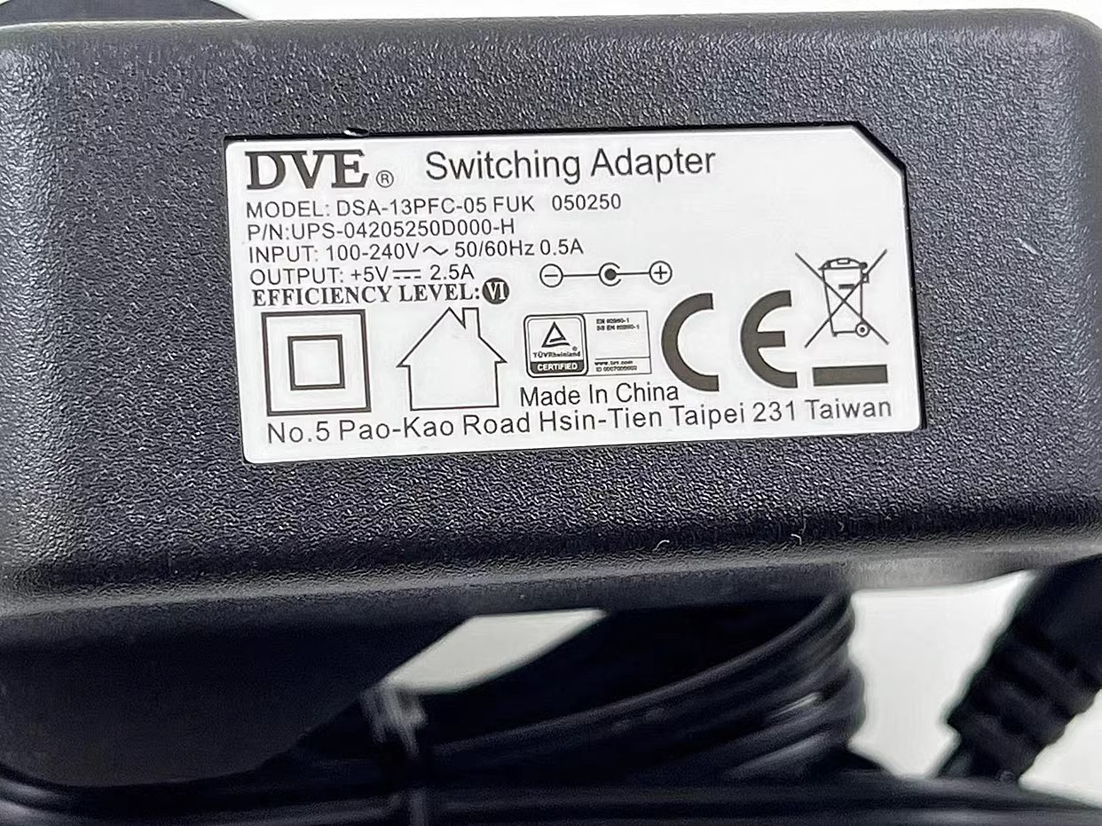 *Brand NEW*DSA-13PFC-05FUK 050250 DVE 5V 2.5A AC/DC ADAPTER POWER Supply - Click Image to Close