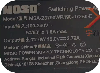 *Brand NEW*MOSO 19V 3.79A AC Adapter MSA-Z3790WR190-072B0-E Power Supply