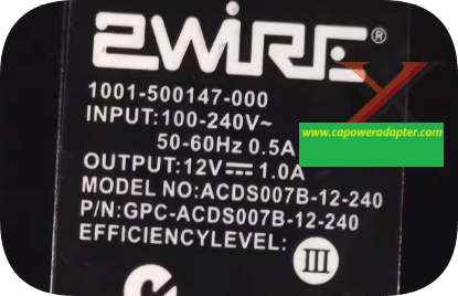 *Brand NEW*Original 2WIRE ACDS007B-12-240 12V 1.0A AC ADAPTER Power Supply