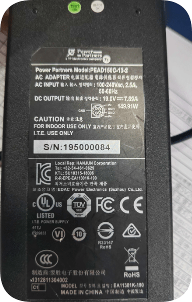 *Brand NEW*EDAC 4-pin PEAD150C-13.2 PEAD150C-13.2-200W 19V 7.89A Power Adapter