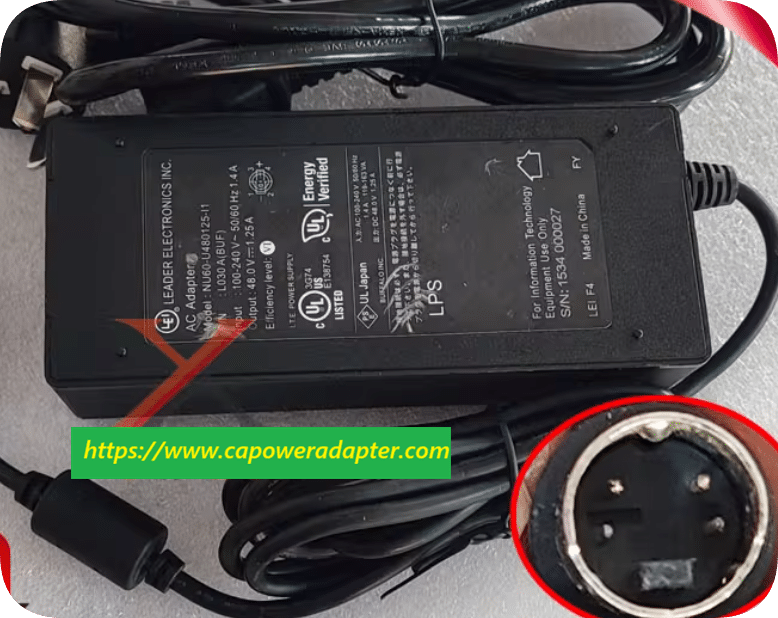 *Brand NEW* 48V 1.25A AC ADAPTER NU60-U480125-I1 Power Supply