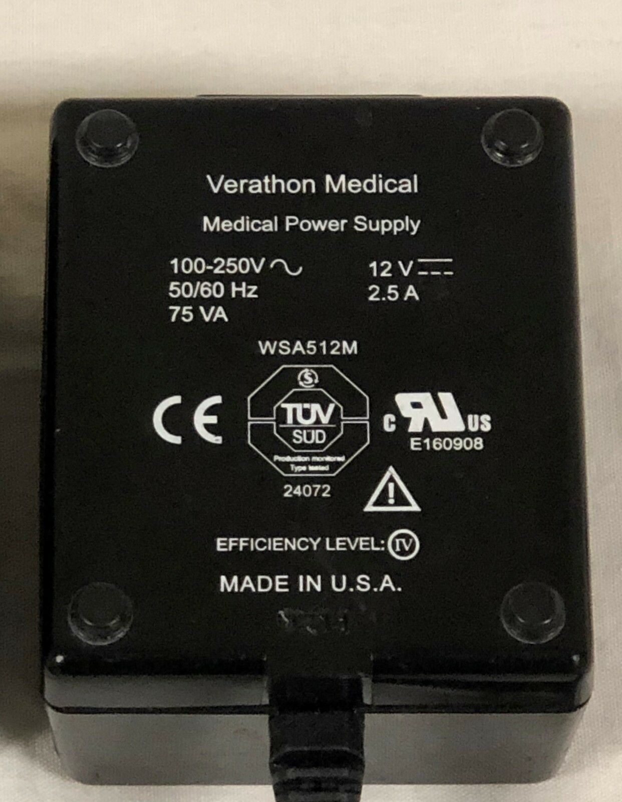 New Verathon 0400-0105 12V 2.5A Medical Power Supply for Cobalt